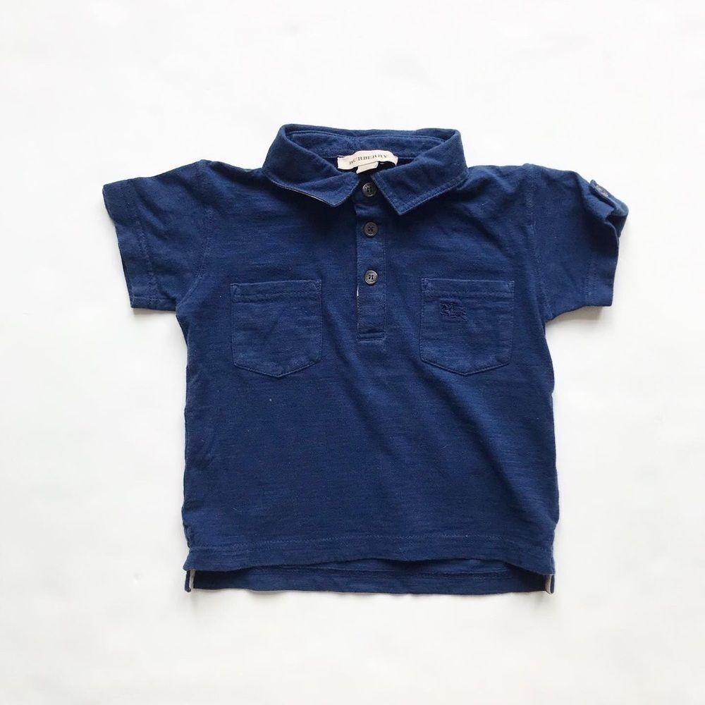 Burberry navy blue Preppy polo t-shirt VGUC 12 months